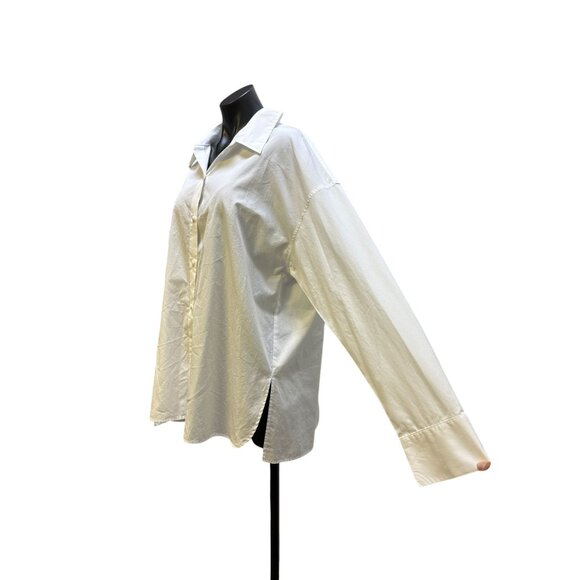 Vince White Button-Up Collared Blouse w/Long Sleeves Size XXL - Picture 5 of 9